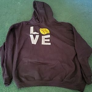 Love Softball Hooded Sweatshirt